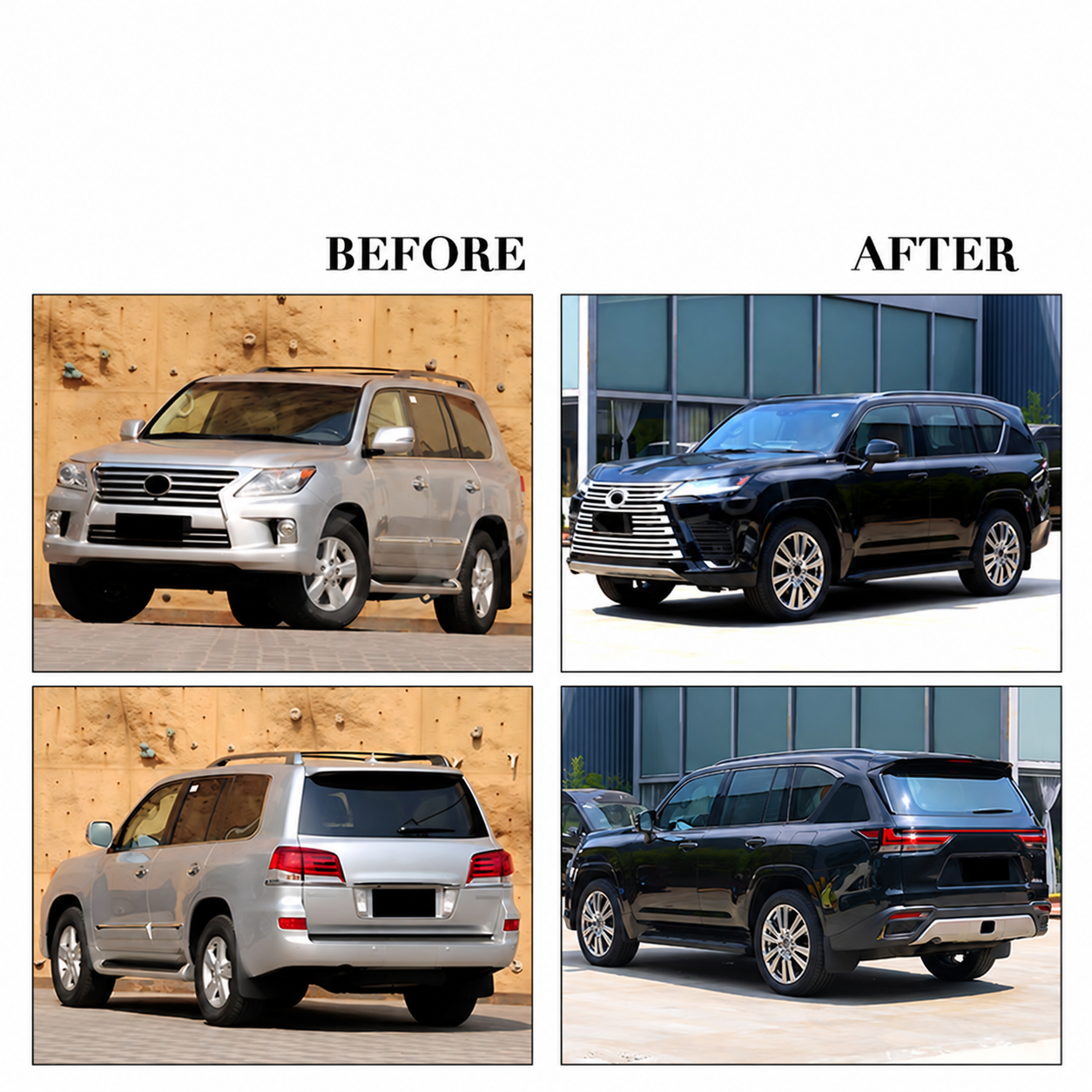 So sánh đầu và đuôi Lexus LX570 kiểu dáng cũ với mẫu nâng cấp phong cách LX600