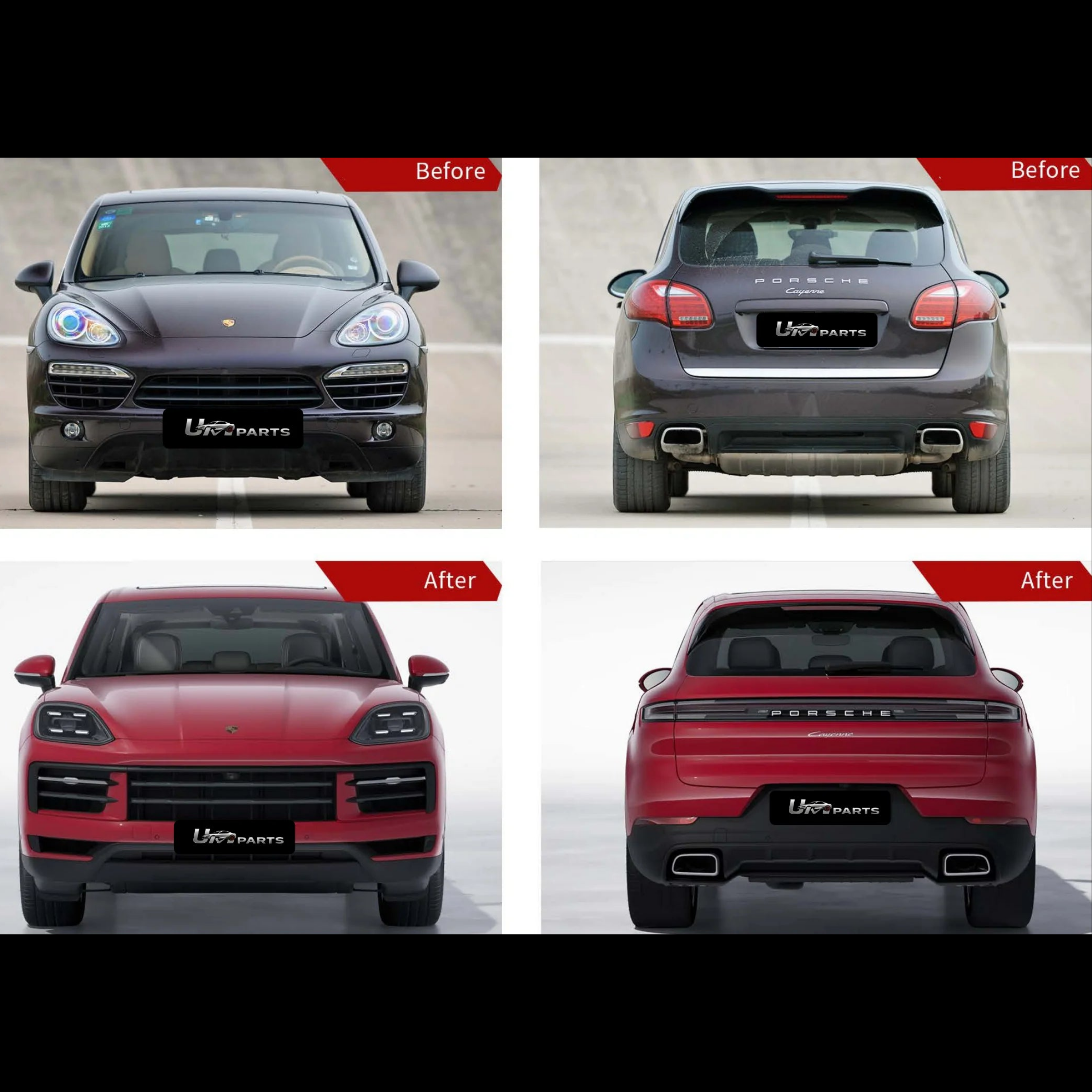 Bốn ảnh tham khảo đầu và đuôi Porsche Cayenne 958, so sánh với ngoại hình phong cách 9Y0.2